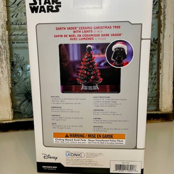 NEW IN BOX Star Wars 12" Ceramic Christmas Tree with Red Lights - Picture 3 of 3